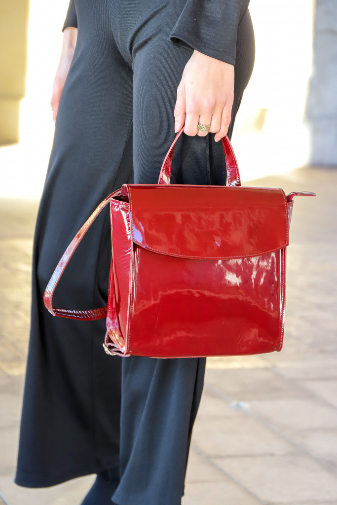sac à main rouge vernis Montura Leather